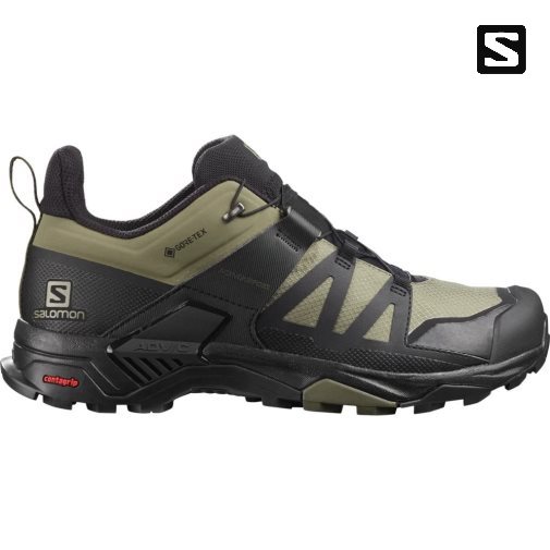 Tenis Senderismo Salomon X Ultra 4 GTX Hombre Negros Verde Oliva | MX OYPK917